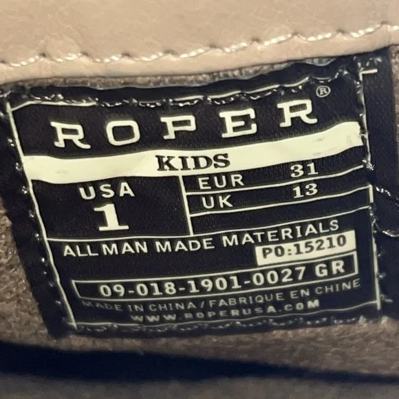 ROPER girls Turquoise Cowgirl Boots. Size 1 - Picture 7 of 10